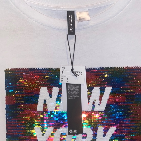 NWT White Oversized NYC T Shirt / Dress - Picture 6 of 7